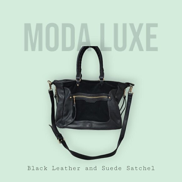 Moda Luxe Gray Tote Faux Leather Suede Purse Satchel - Picture 1 of 14